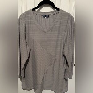 Top Ligne Gray Striped Long Sleeve Top